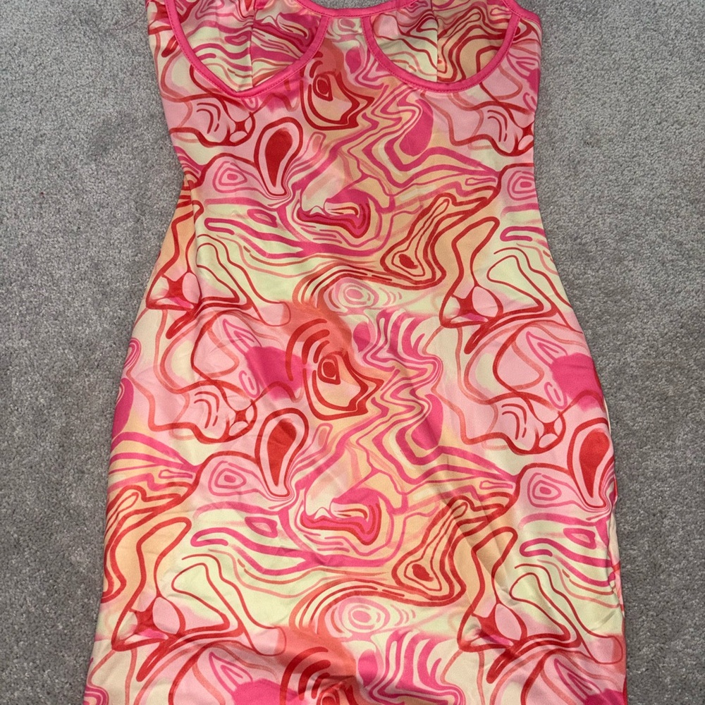 Vibrant Pink Swirl Dress